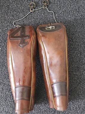 Brown Vintage Leather Golf Wood Head Covers Set of 2